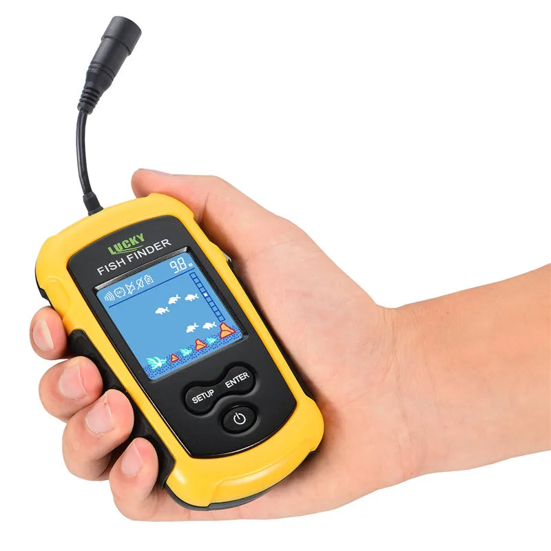 Alarm 100M Portable Sonar Fish Finders 45 degrees Sonar Coverage Echo Sounder Alarm Transducer Lake Sea Fishing