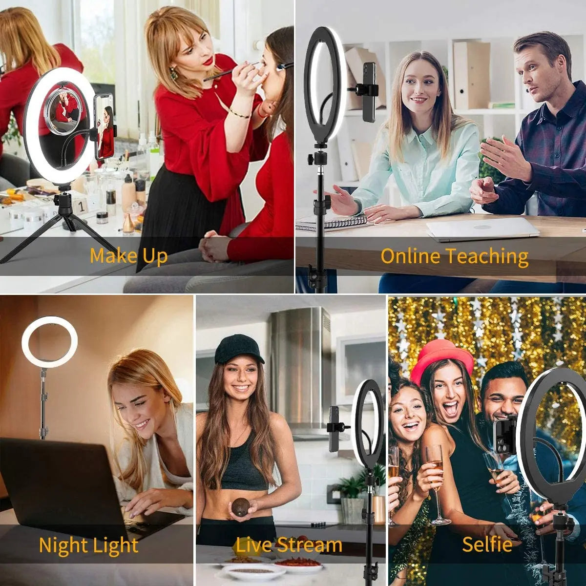 26cm LED Selfie Ring Lamp Photographic Selfie Ring Lighting USB Remote Fill light For Tiktok Video Live with Phone Holder Tripod