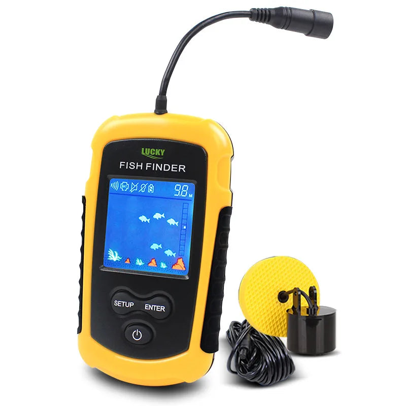 Alarm 100M Portable Sonar Fish Finders 45 degrees Sonar Coverage Echo Sounder Alarm Transducer Lake Sea Fishing