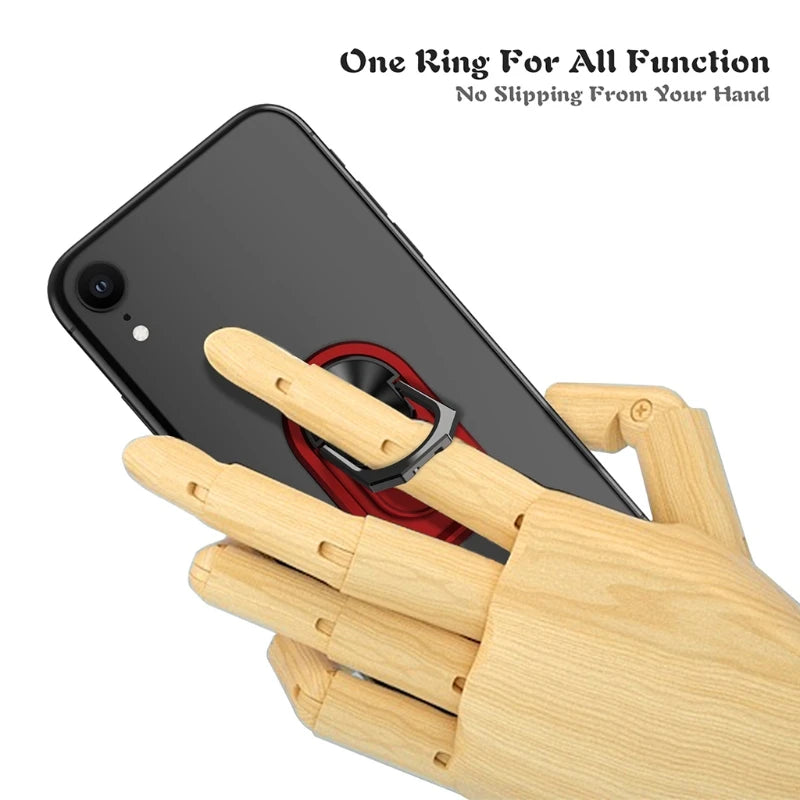 Cell Phone Ring Holder Finger Kickstand 360° Foldable Swivel Phone Stand Metal Back Ring Grip for All Smart Phones