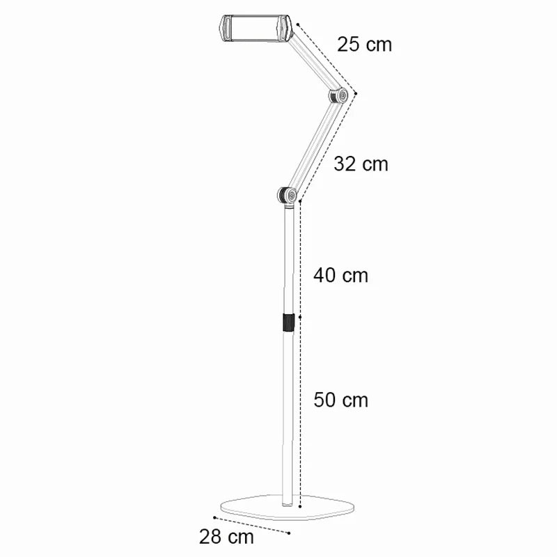 Universal Ipad Stand Floor Tablet Bracket Adjustable Flexible Rotation Phone Holder Aluminum Tcantilever Stand Support 12.9 Inch