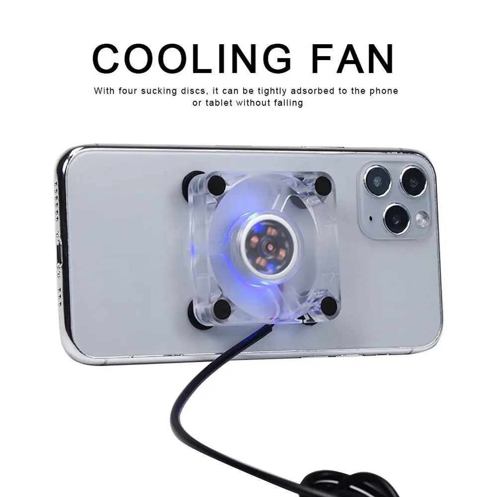 Portable Phone Cooler Fan USB Mobile Fan With Suction Cup Bottom Turbo Fan Cooler For Cell Phone Accessories Gamer Radiator