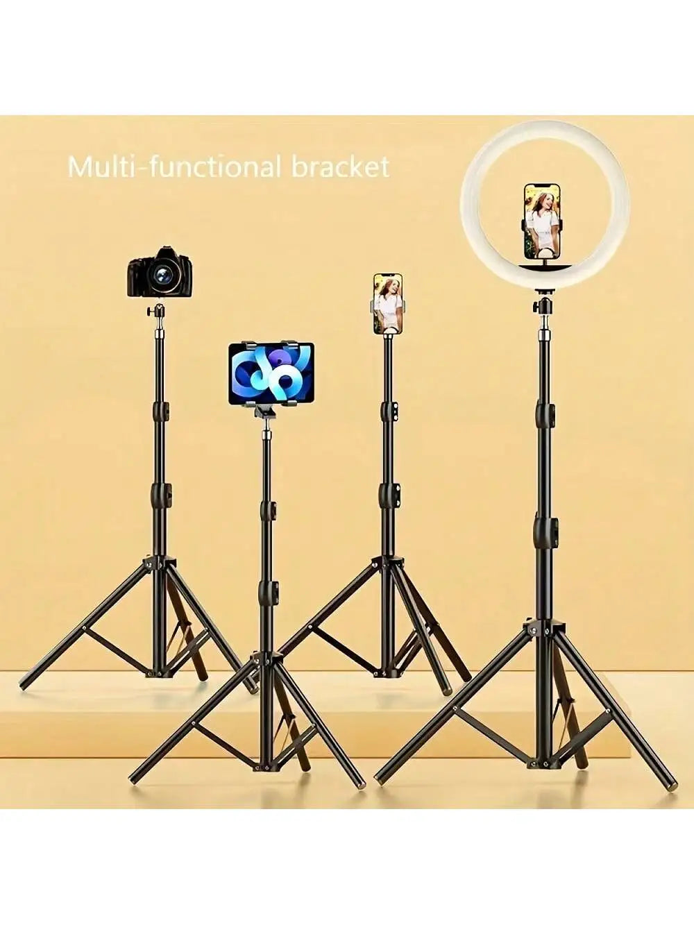 1pc 63-inch With Foldable Tripod &  Phone Holder clip 160.02 Cm Multifunctional Tripod, Tripod For Phone And Camera