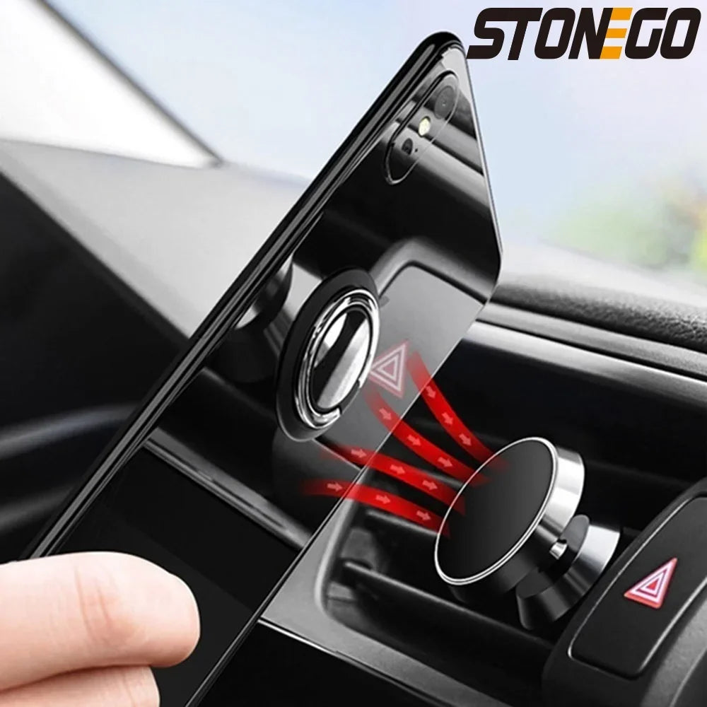 STONEGO Luxury Metal Mobile Phone Ring Holder Magnetic Car Bracket Socket Phone Ring Universal Car Bracket Phone Accessories