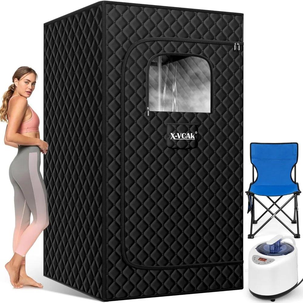 Sauna Box, Portable Steam Sauna, Portable Sauna for Home, Sauna Tent with 3L Steamer, 9 Levels, 2.6’ x 2.6’ x 5.9’