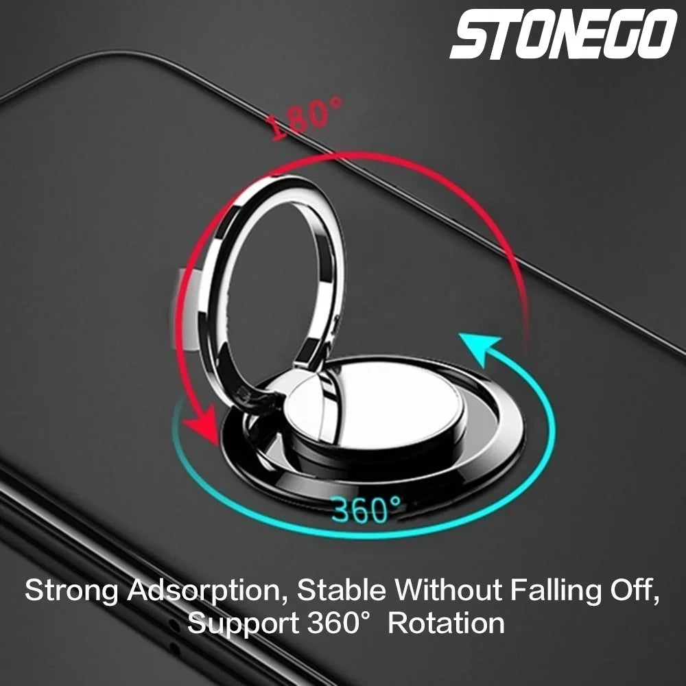 STONEGO Luxury Metal Mobile Phone Ring Holder Magnetic Car Bracket Socket Phone Ring Universal Car Bracket Phone Accessories