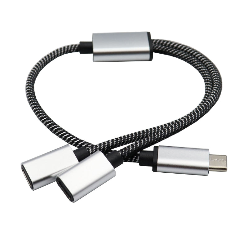 A9LC Portable USB C Male to Double USB C Female Splitter USB Y Splitter Cable Type C Hub for Type C Devices Gaming Handle