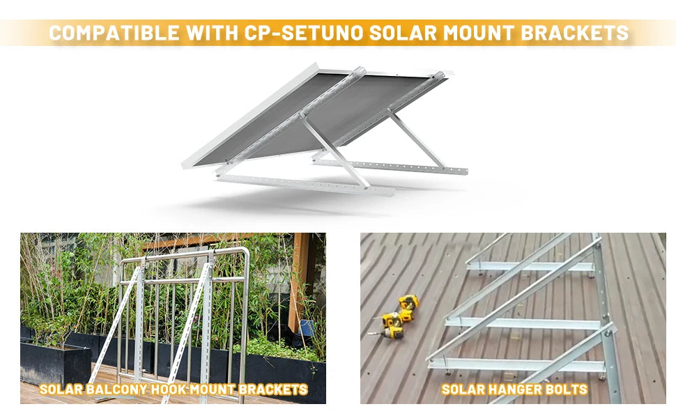 45in Solar Panels Adjustable Mounting Brackets Support up to 100W-500 Watt Solar Panel for Any Flat Surface, Roof, RV