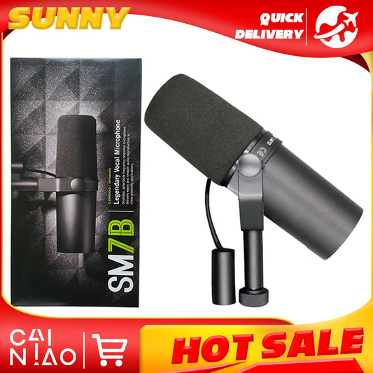 Dynamic microphone for  podcast studio for Live/Stage Recording Podcasting cardioid Black Metal