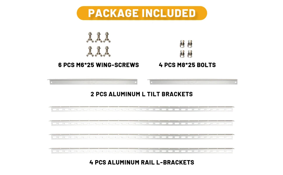 45in Solar Panels Adjustable Mounting Brackets Support up to 100W-500 Watt Solar Panel for Any Flat Surface, Roof, RV