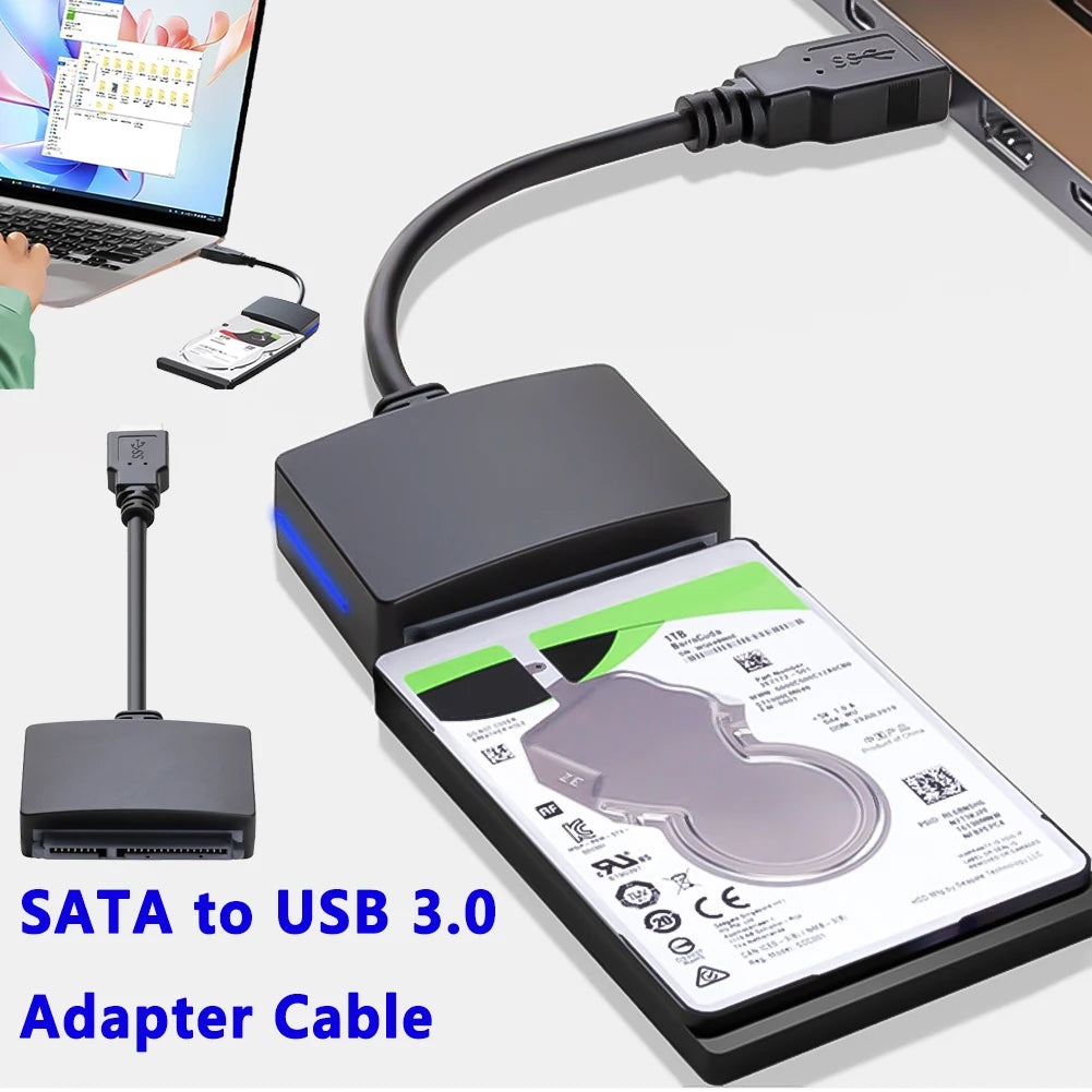 USB 3.0 To SATA Hard Drive Adapter External Hard Drive Converter External Converter for 2.5 Inch HDD/SSD Data Transfer