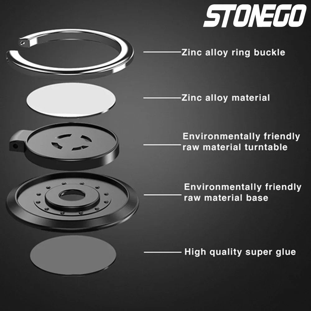 STONEGO Luxury Metal Mobile Phone Ring Holder Magnetic Car Bracket Socket Phone Ring Universal Car Bracket Phone Accessories