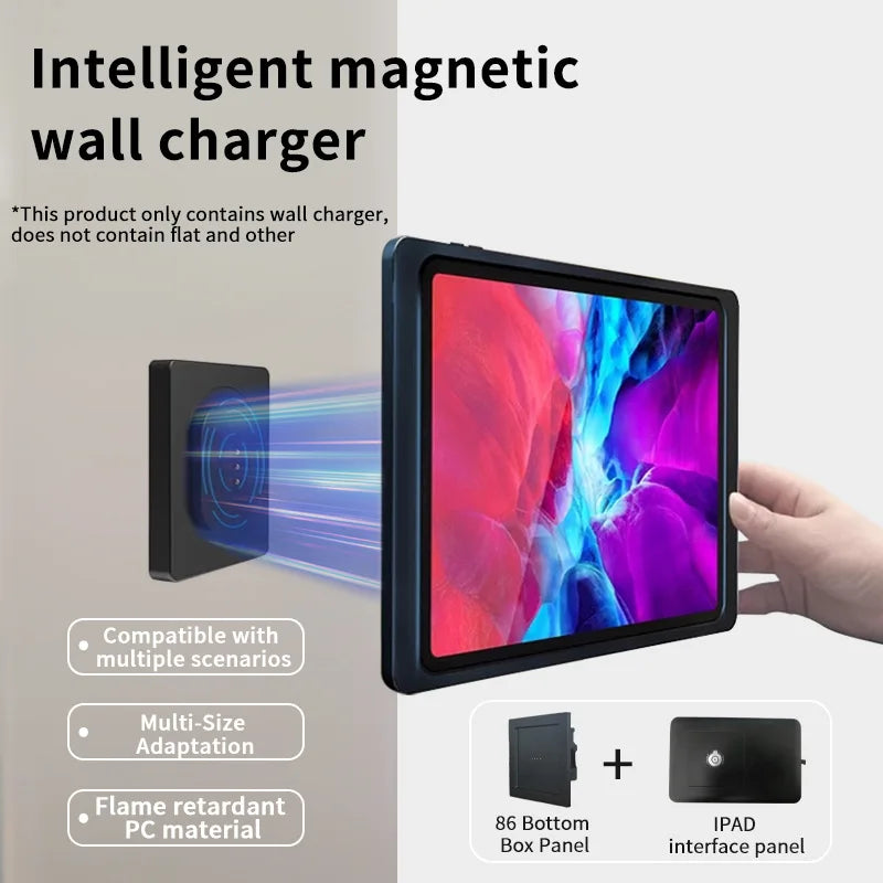 Magnetic wall charger mounting accessories Ipad tablet magnetic bracket 86 bottom box magnetic charging wall charging