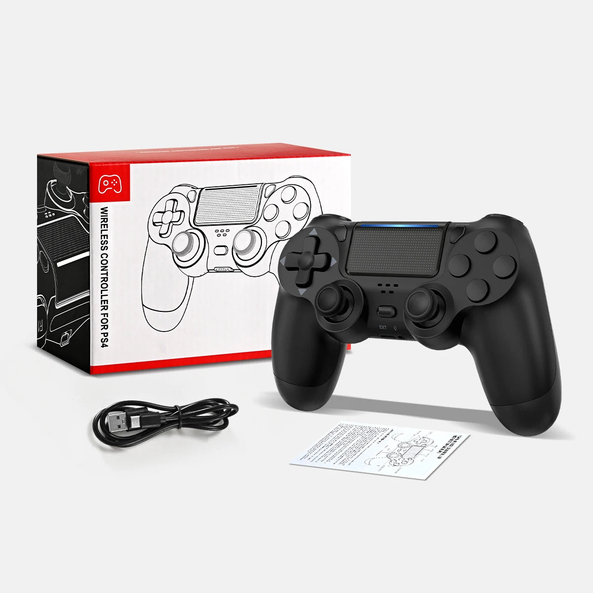 Wireless Controller for PS4, with Vibration Feedback, Motion Sensing, Touchpad, Light Bar, Share, Speaker, 3.5mm Headphone Jack