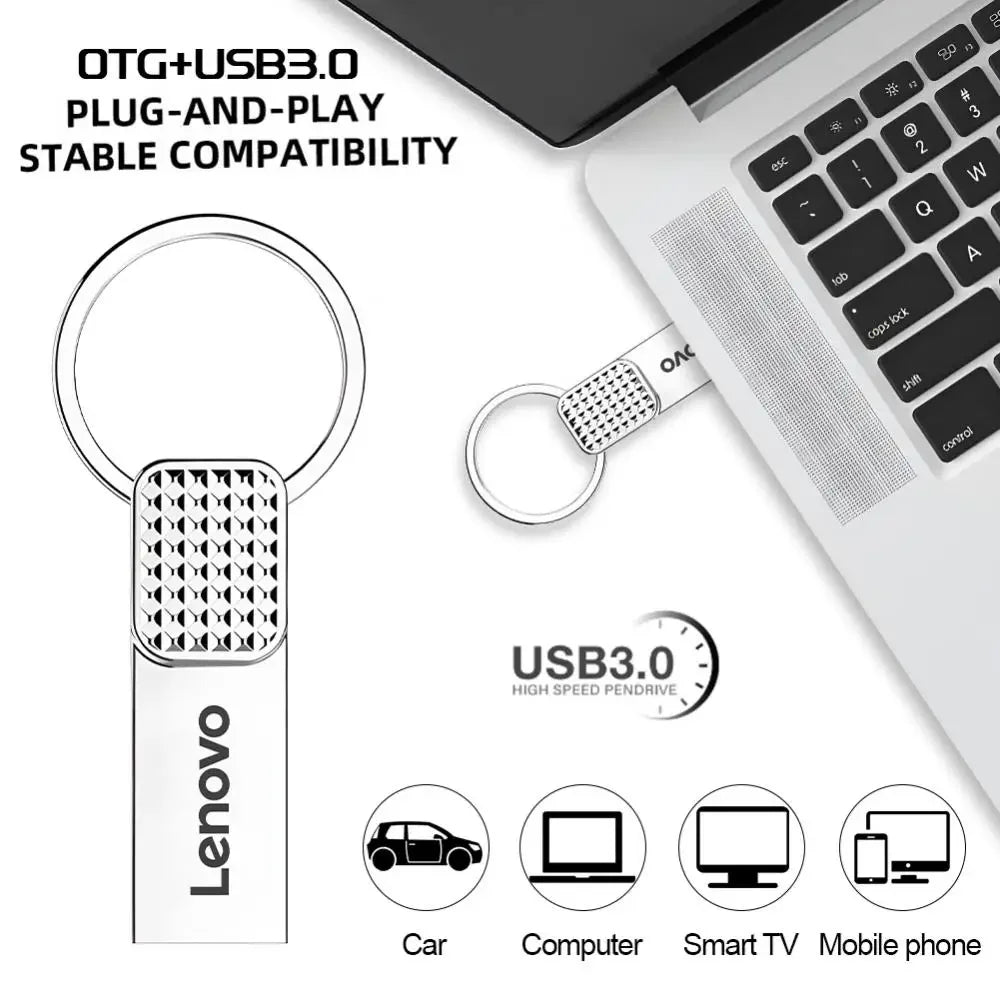 Lenovo USB Flash Drive capacity 2TB 512GB, Metal USB 3.0 Pen Drive Key 1TB Type C High Speed Pendrive 128gb Mini  memory