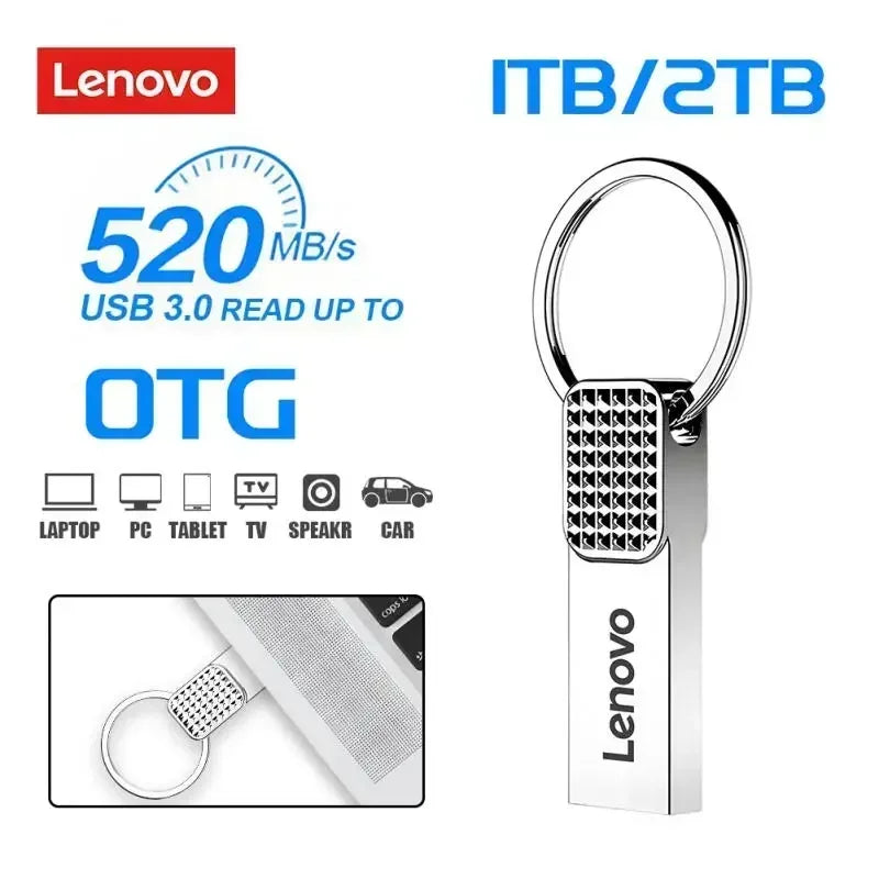 Lenovo USB Flash Drive capacity 2TB 512GB, Metal USB 3.0 Pen Drive Key 1TB Type C High Speed Pendrive 128gb Mini  memory