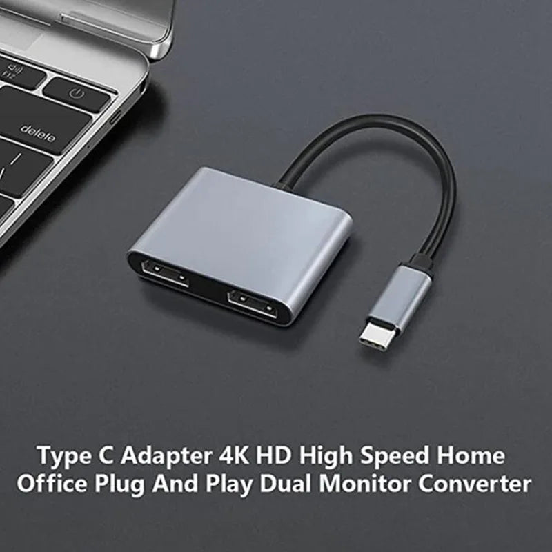 4 in 1 2 in 1 Type C to Dual HDMI-compatible Extend Splitter PD USB HUB 4k Multi Displayer Converter Support For Fast Charging