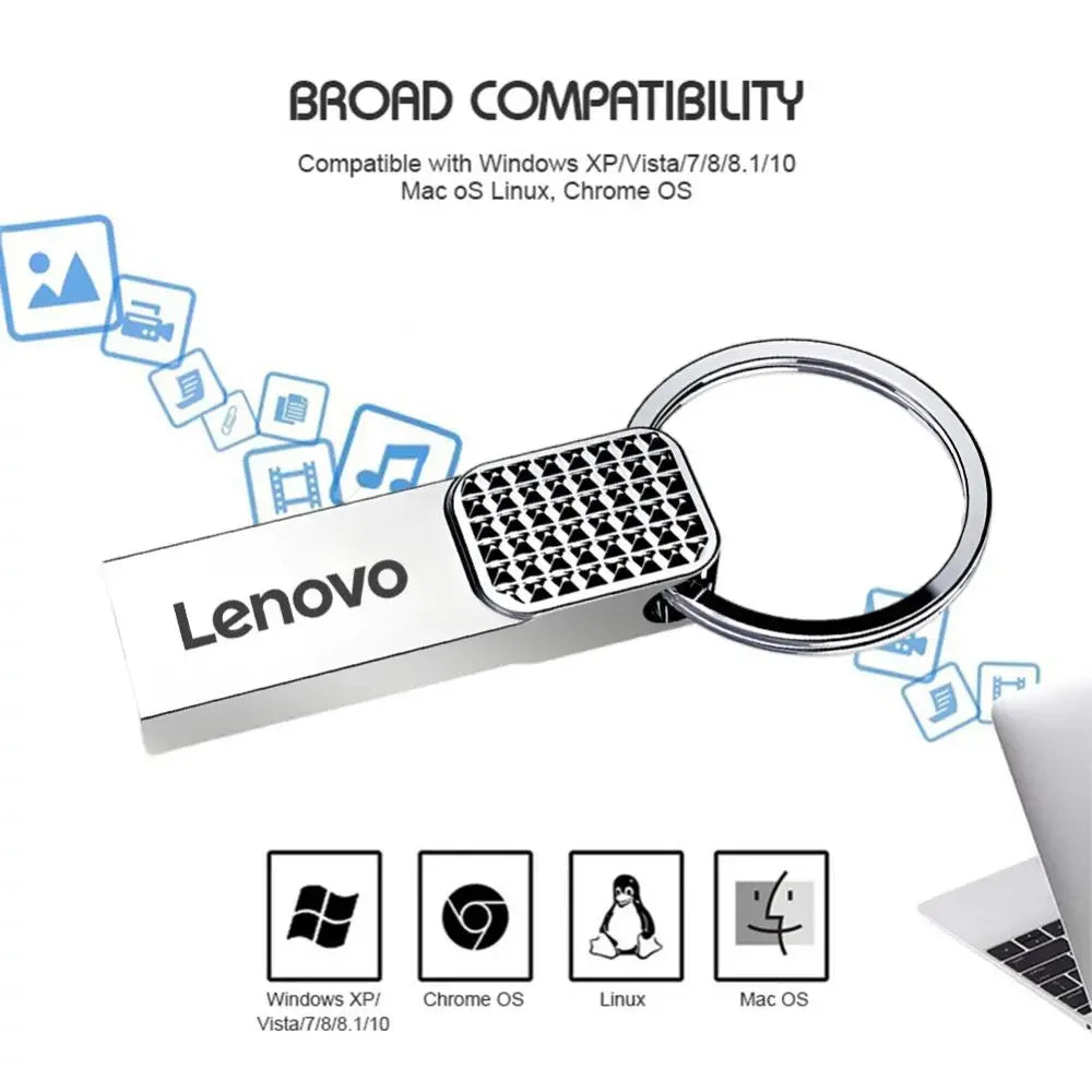 Lenovo USB Flash Drive capacity 2TB 512GB, Metal USB 3.0 Pen Drive Key 1TB Type C High Speed Pendrive 128gb Mini  memory