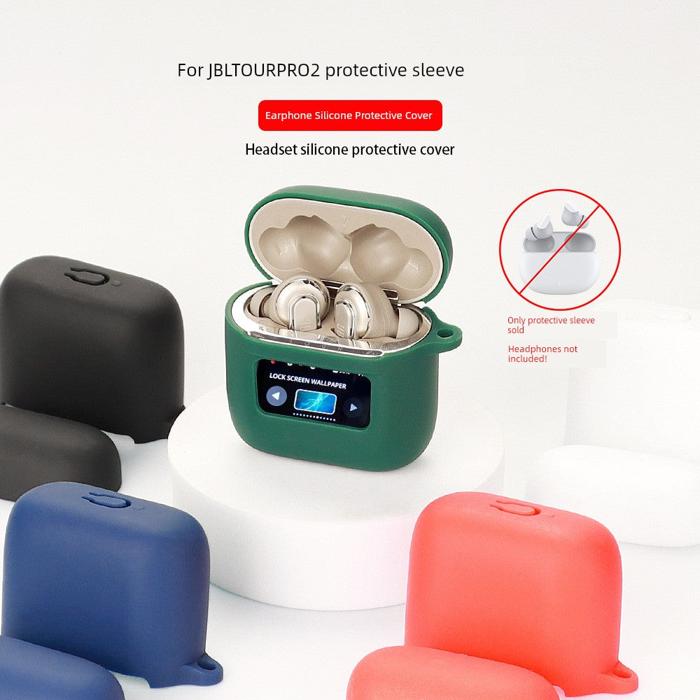 Applicable to JBL Tour Pro 2 Earphone Protective Cover Jbltourpro2 Wireless Noise-Reduction Bluetooth Headset Protective Case Tour Pro2 Earphone Silicone Soft Shell Charging Bin Stylish Integrated Transparent